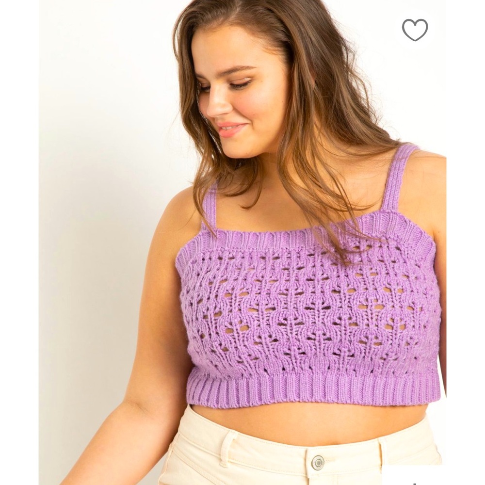 Eloquii Lavender Crop Sweater